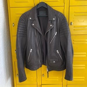 All Saints Leo Biker Leather Jacket: Medium